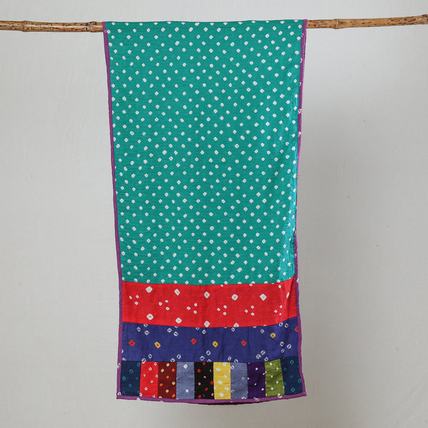 Multicolor - Bandhani Tie-Dye Patchwork Cotton Stole 70