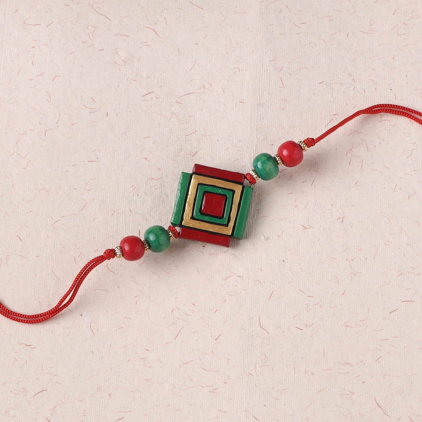 Multicolor - Bishnupur Handpainted Terracotta Rakhi 16