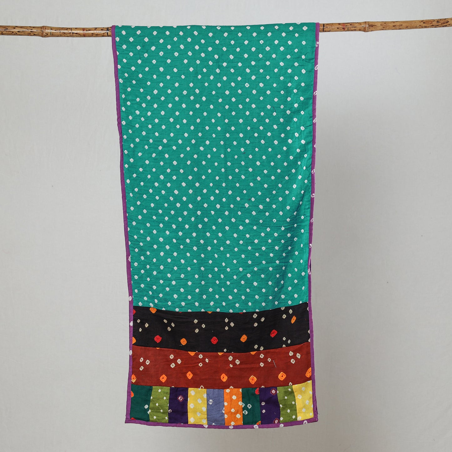 Multicolor - Bandhani Tie-Dye Patchwork Cotton Stole 65