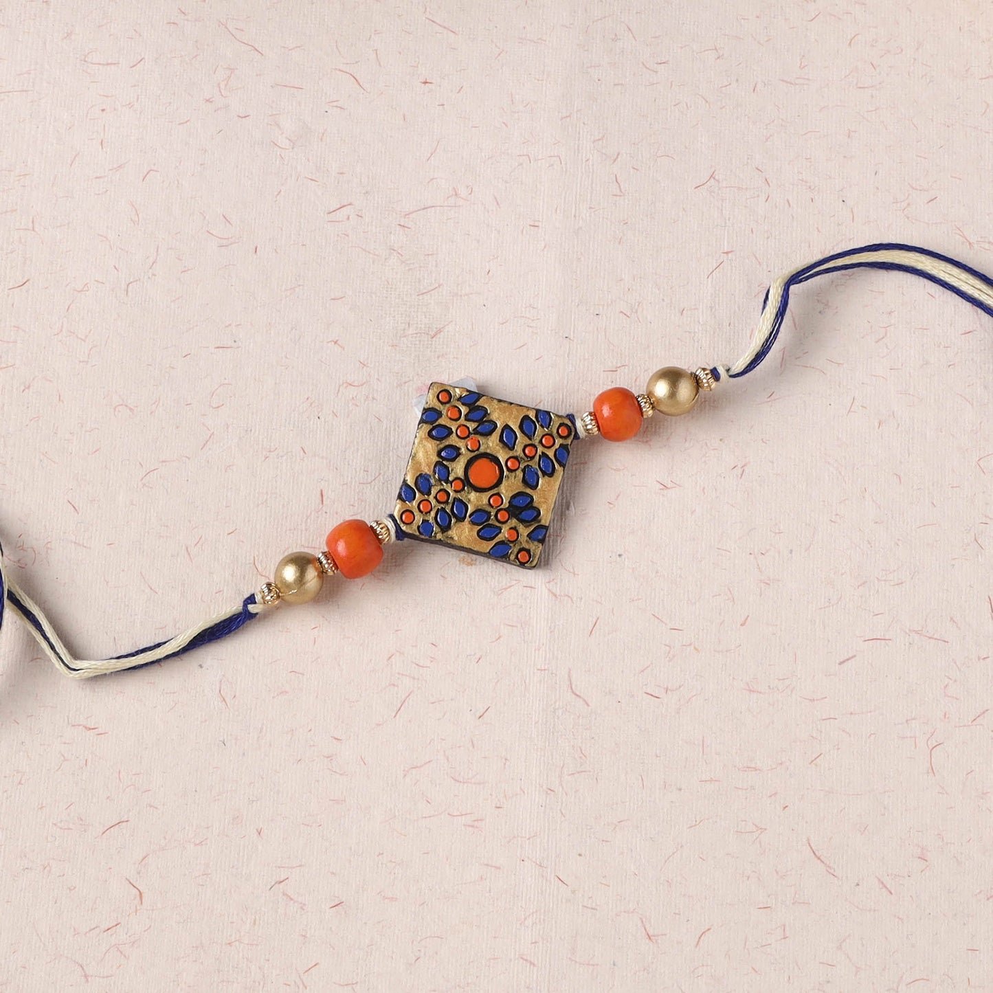 Multicolor - Bishnupur Handpainted Terracotta Rakhi 18