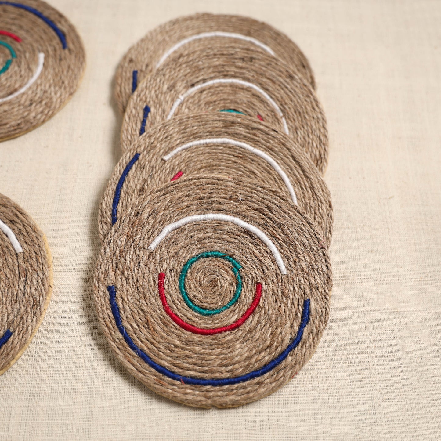 Jute Handcrafted Round Coaster (Set of 6) 14