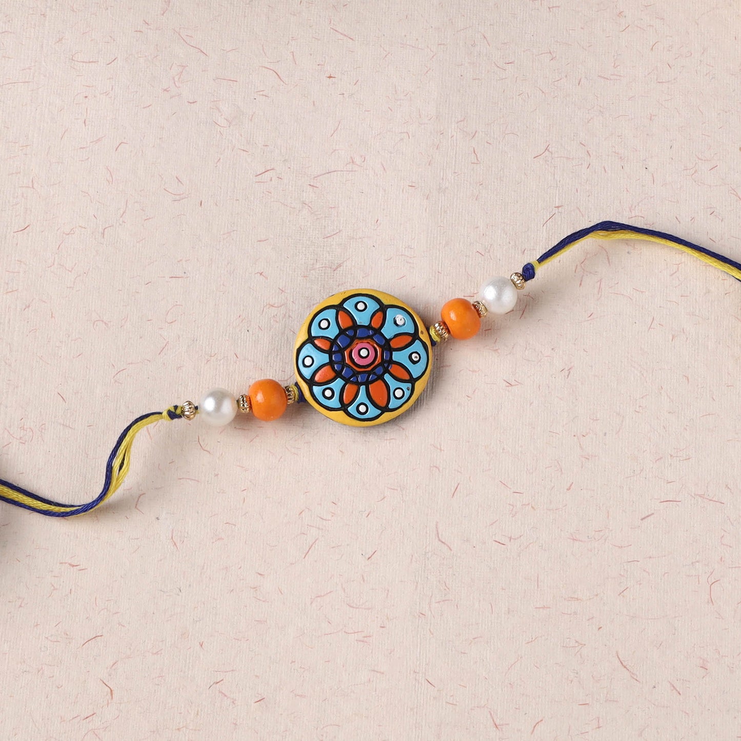 Multicolor - Bishnupur Handpainted Terracotta Rakhi 31