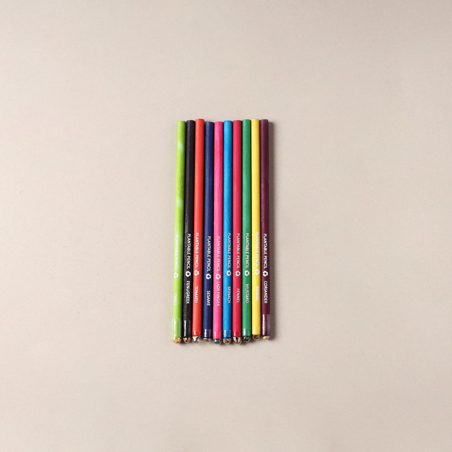 Eco-Friendly Plantable Seed Handmade Paper Pencil (Set of 10) 01