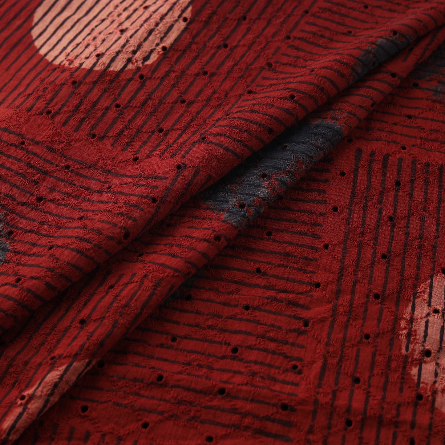 Hakoba Hand Block Ajrakh Print Natural Dyed Cotton Fabric 07