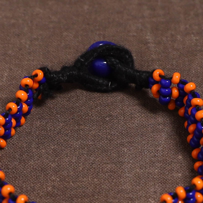 Orange - Bead Work Handmade Baiga Tribal Bracelet 25