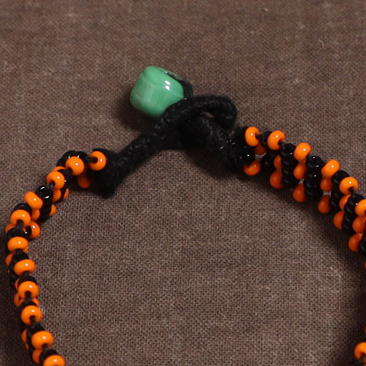 Orange - Bead Work Handmade Baiga Tribal Bracelet 30