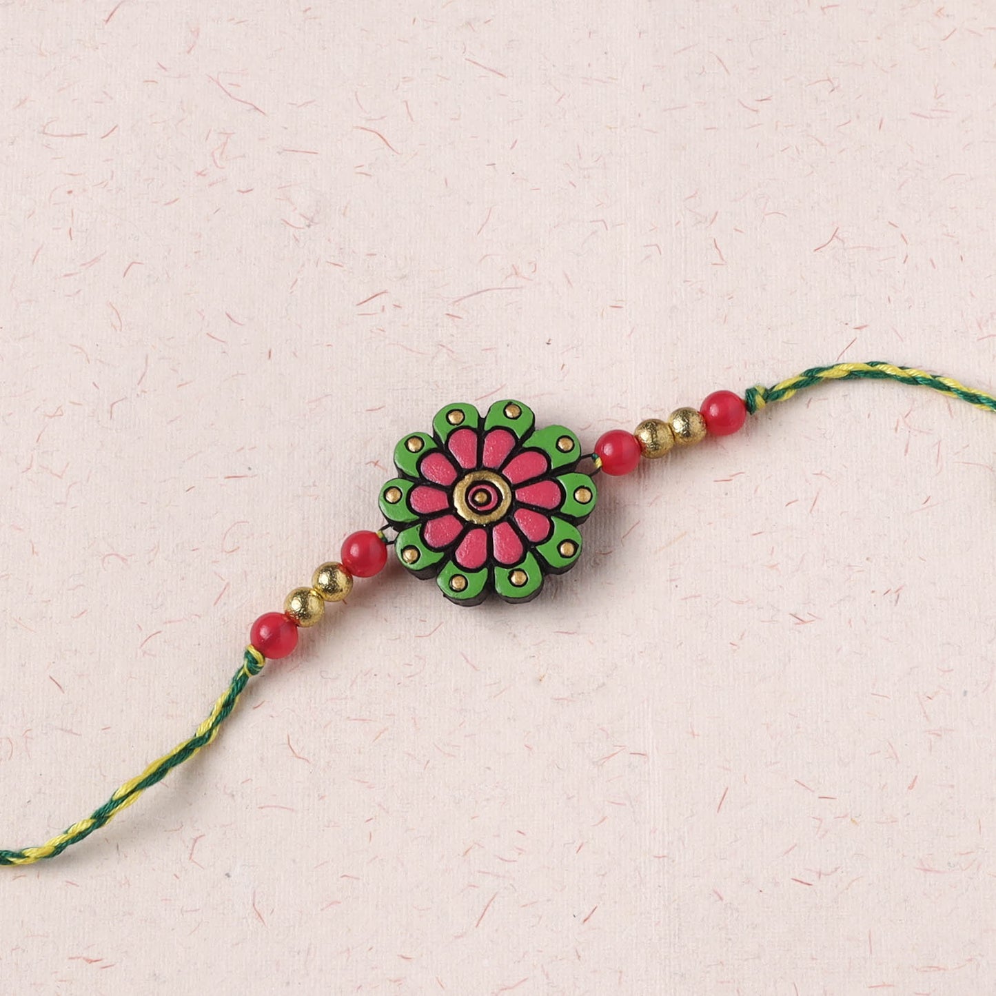 Flower - Bishnupur Handpainted Terracotta Rakhi 39