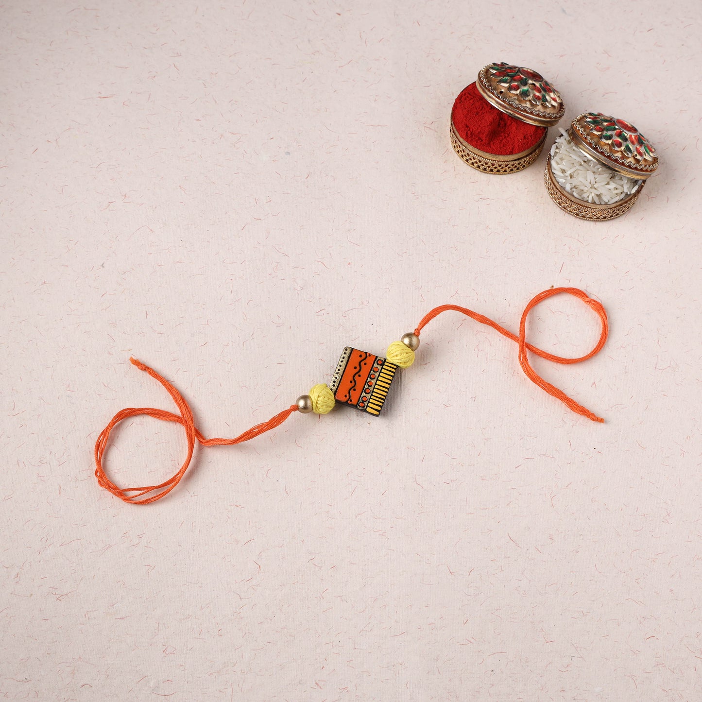 Multicolor - Bishnupur Handpainted Terracotta Rakhi 43