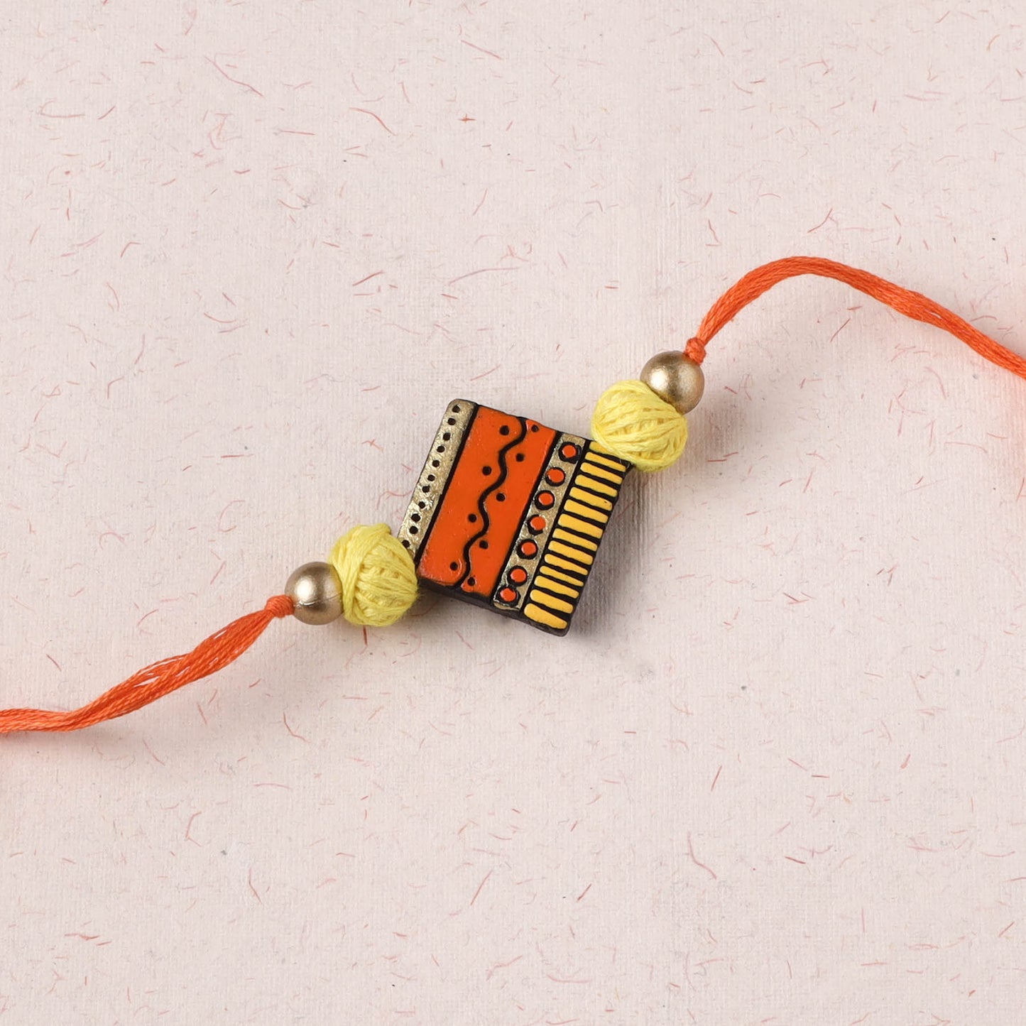 Multicolor - Bishnupur Handpainted Terracotta Rakhi 43