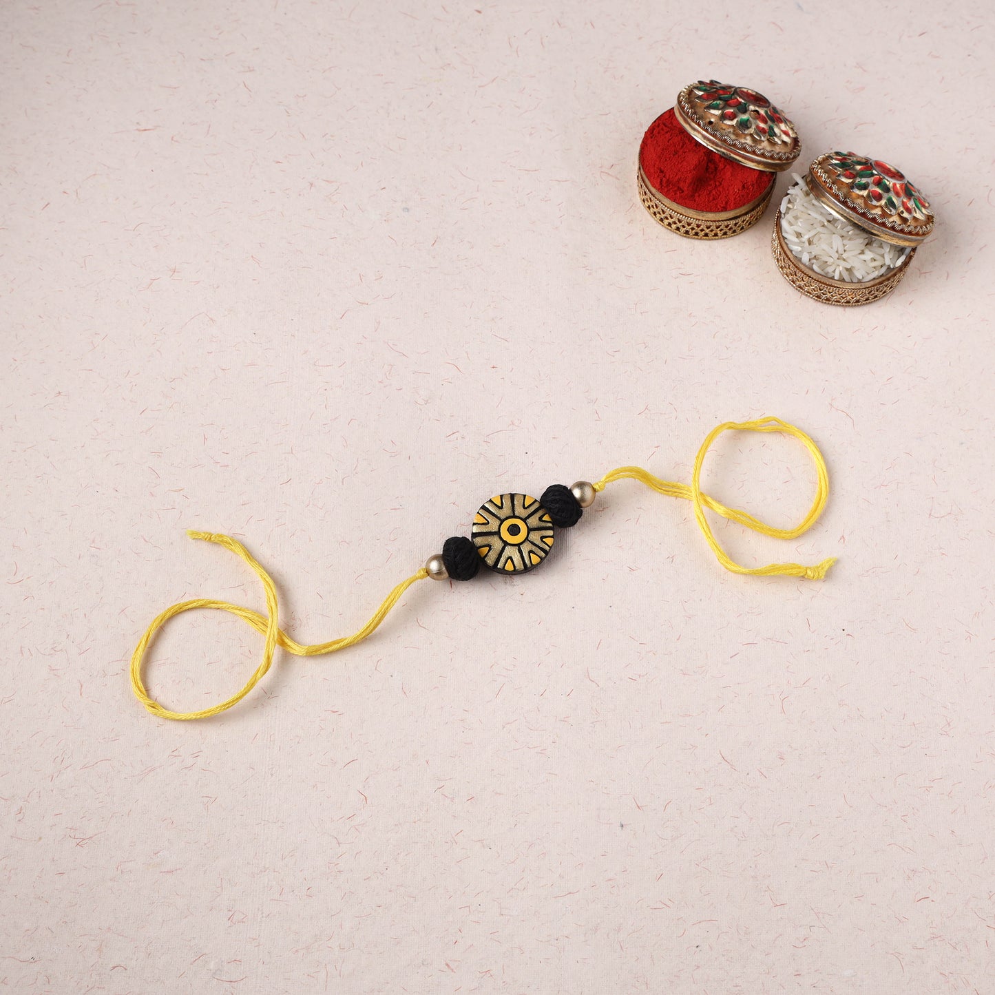 Black - Bishnupur Handpainted Terracotta Rakhi 49