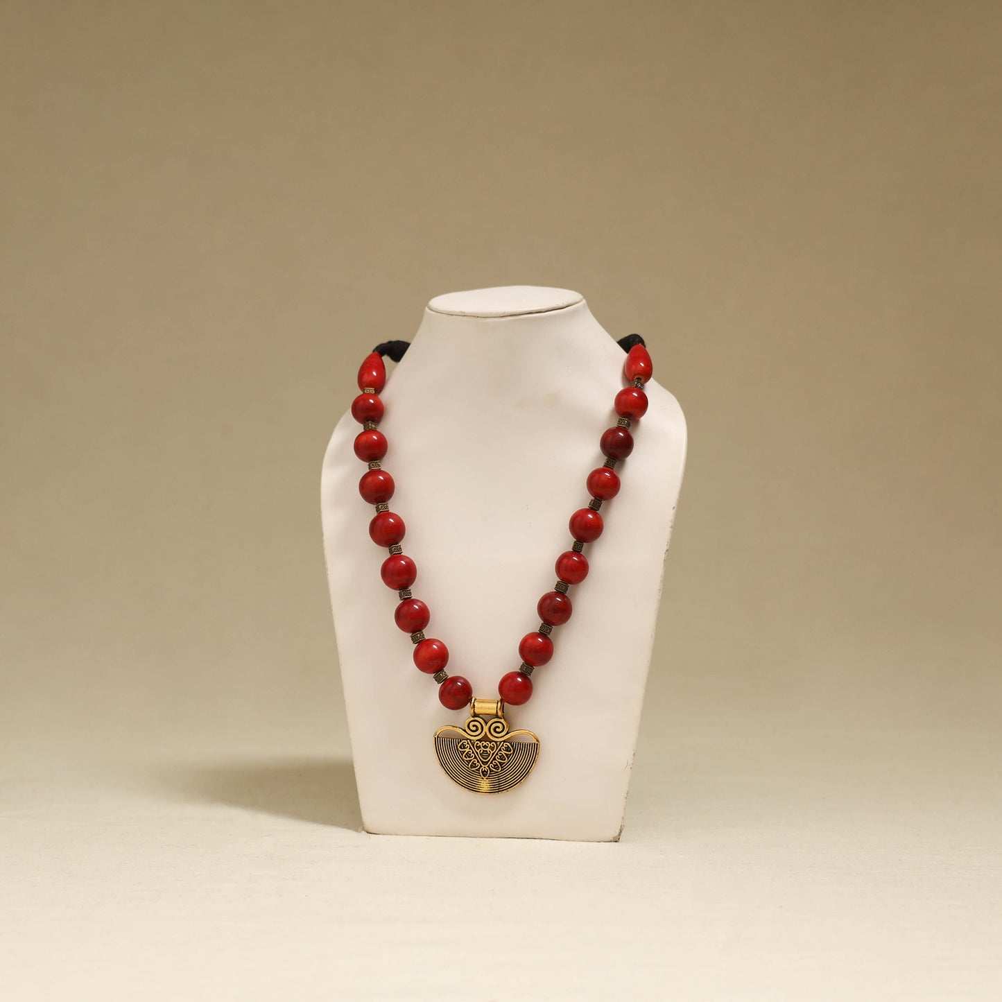 Red - Channapatna Handcrafted Wooden Necklace 49