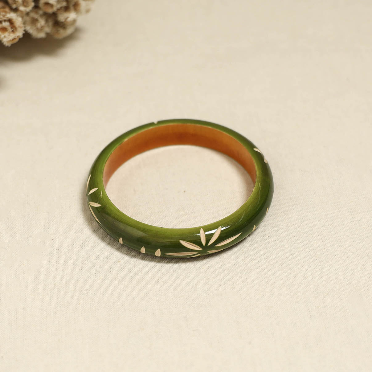 Green - Channapatna Handcrafted Wooden Bangle (Size - 2-6) 65