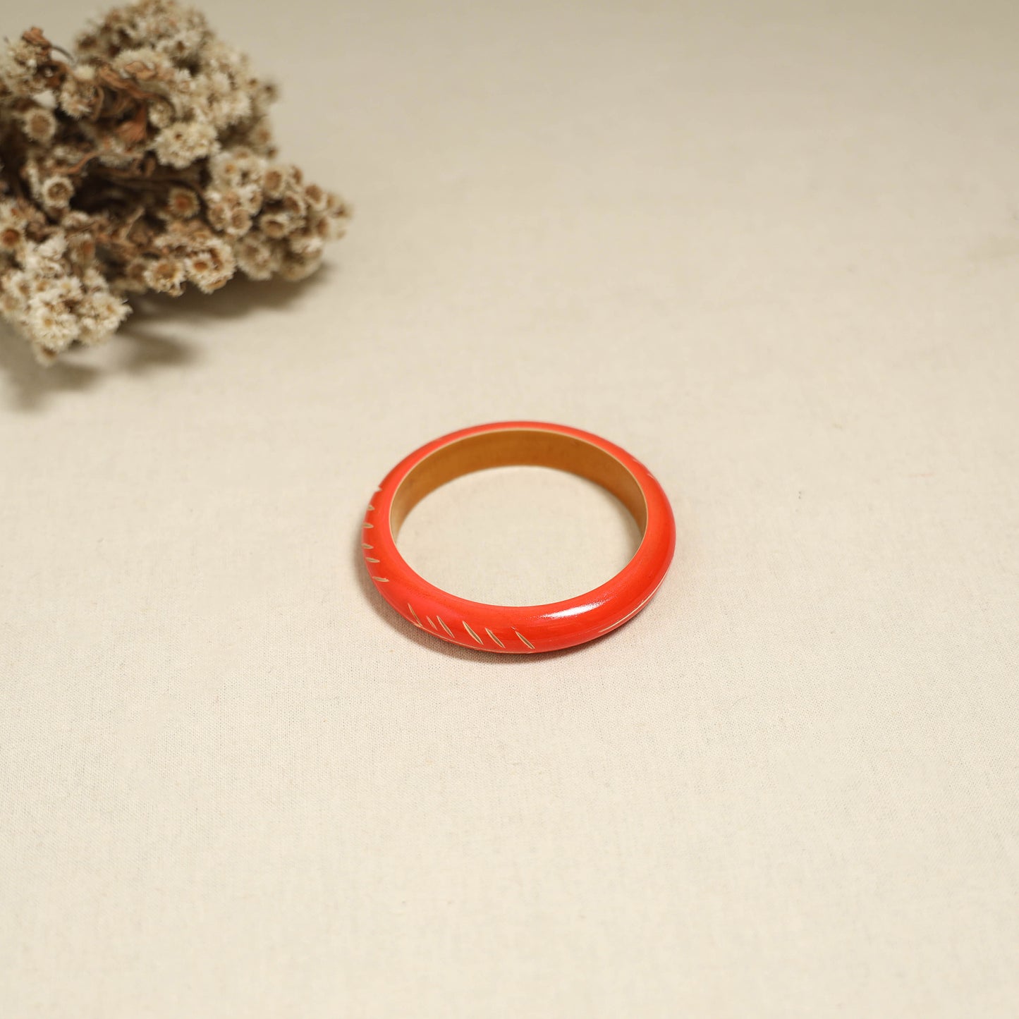 Orange - Channapatna Handcrafted Wooden Bangle (Size - 2-6) 66