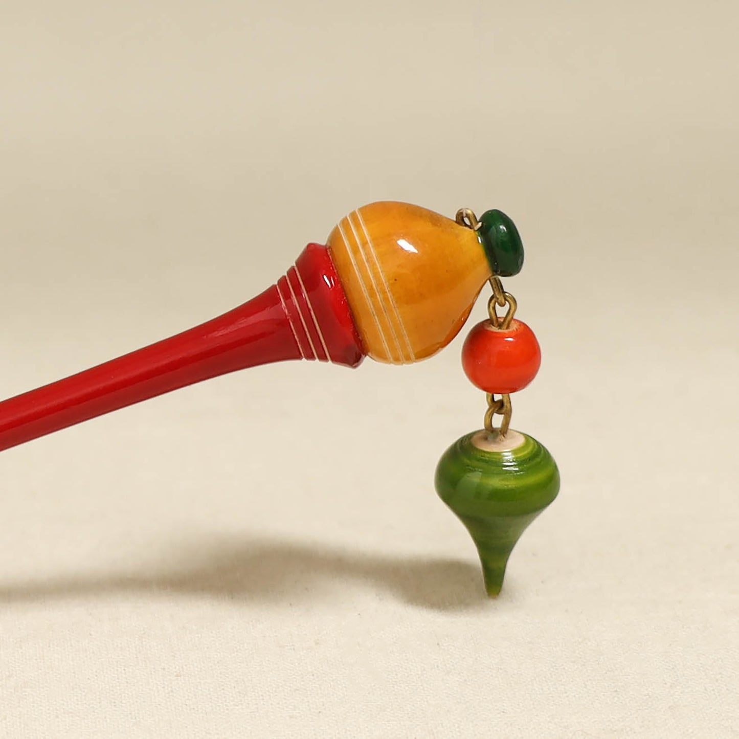 Red - Channapatna Handcrafted Wooden Juda Stick 07