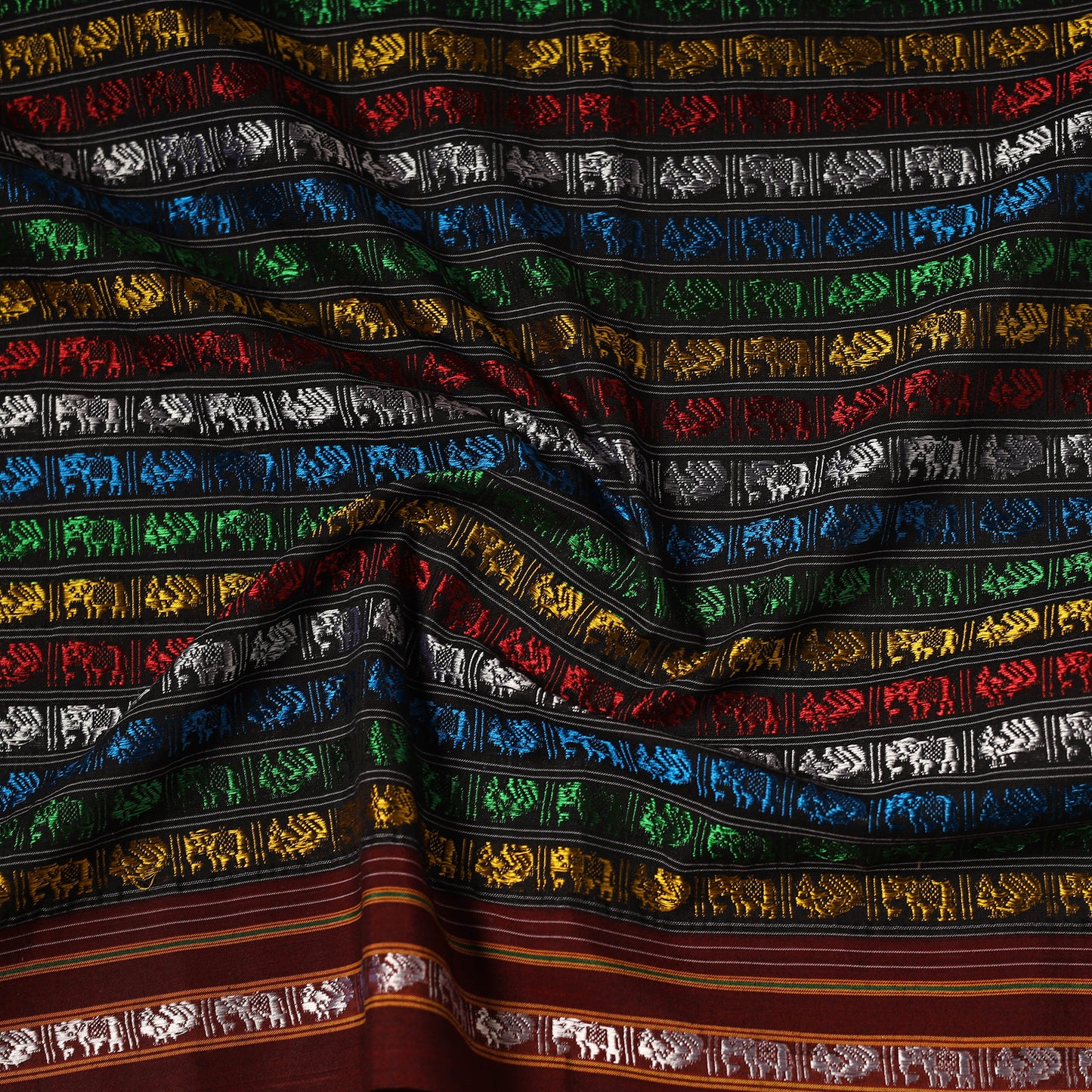 Multicolor - Khun Weave Silk Cotton Fabric 01