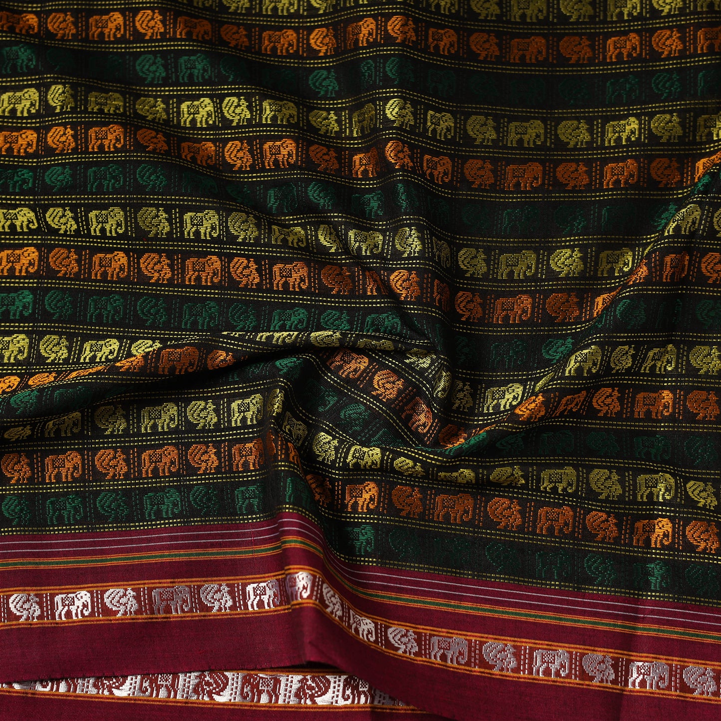 Multicolor - Khun Weave Silk Cotton Fabric 09