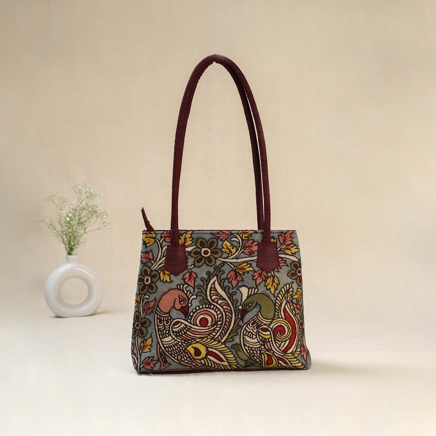 Multicolor - Srikalahasti Kalamkari Handpainted Shoulder Bag 32
