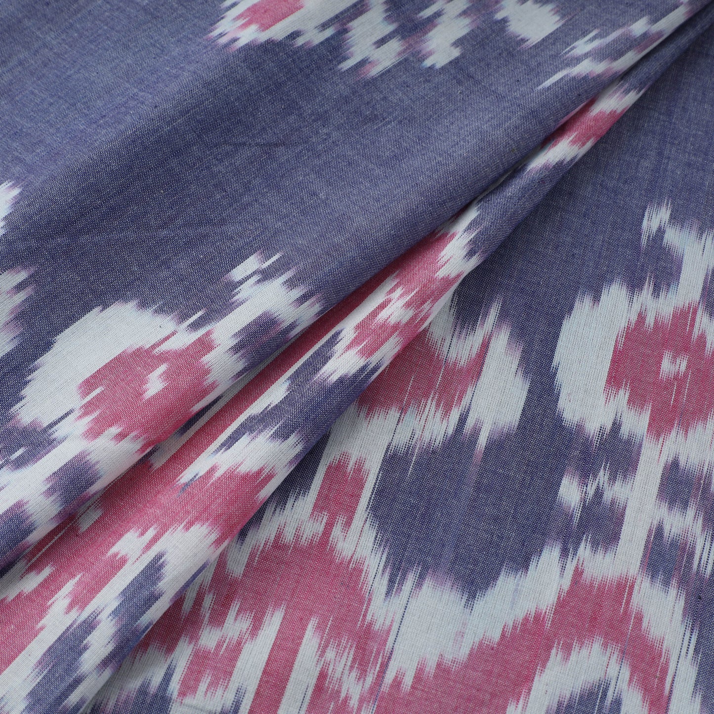 Blue - Pochampally Central Asian Ikat Cotton Fabric 03