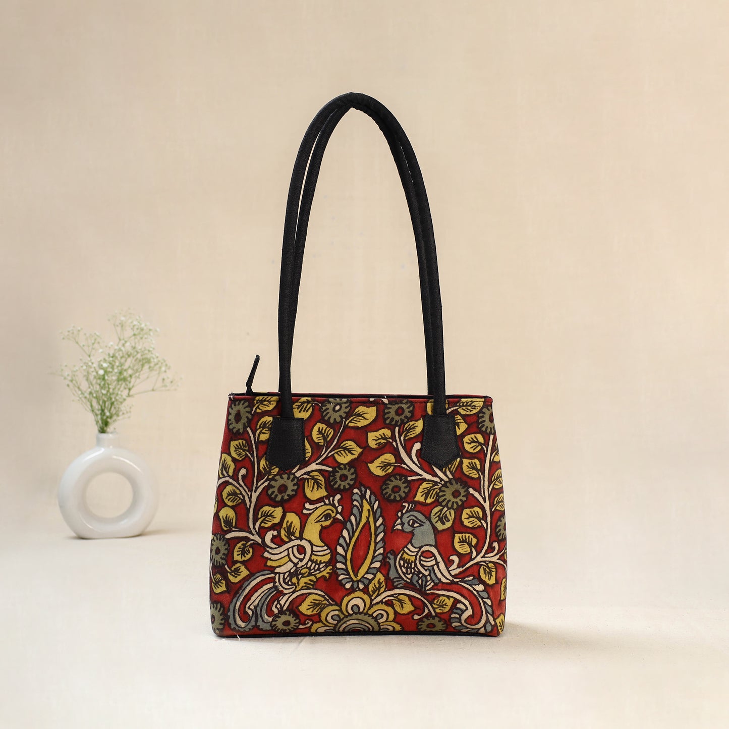 Multicolor - Srikalahasti Kalamkari Handpainted Shoulder Bag 37