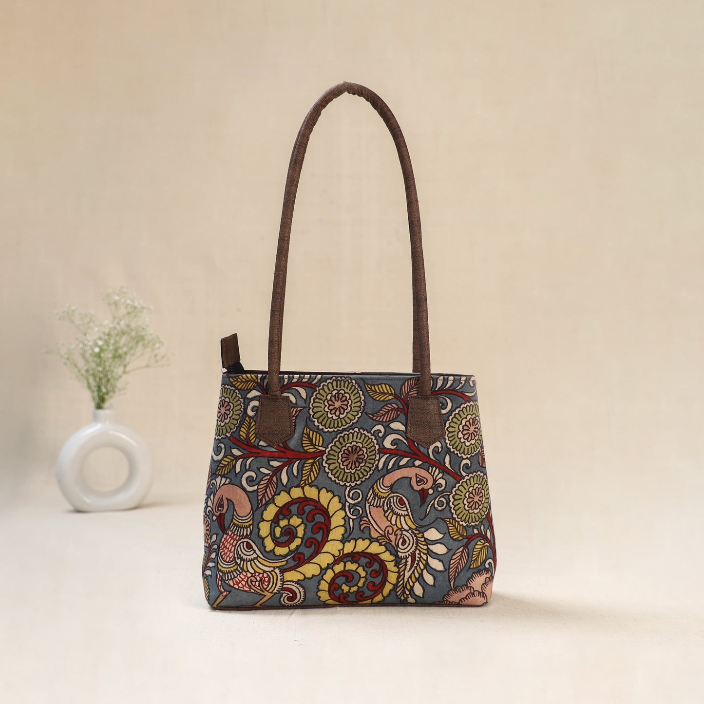 Multicolor - Srikalahasti Kalamkari Handpainted Shoulder Bag 41