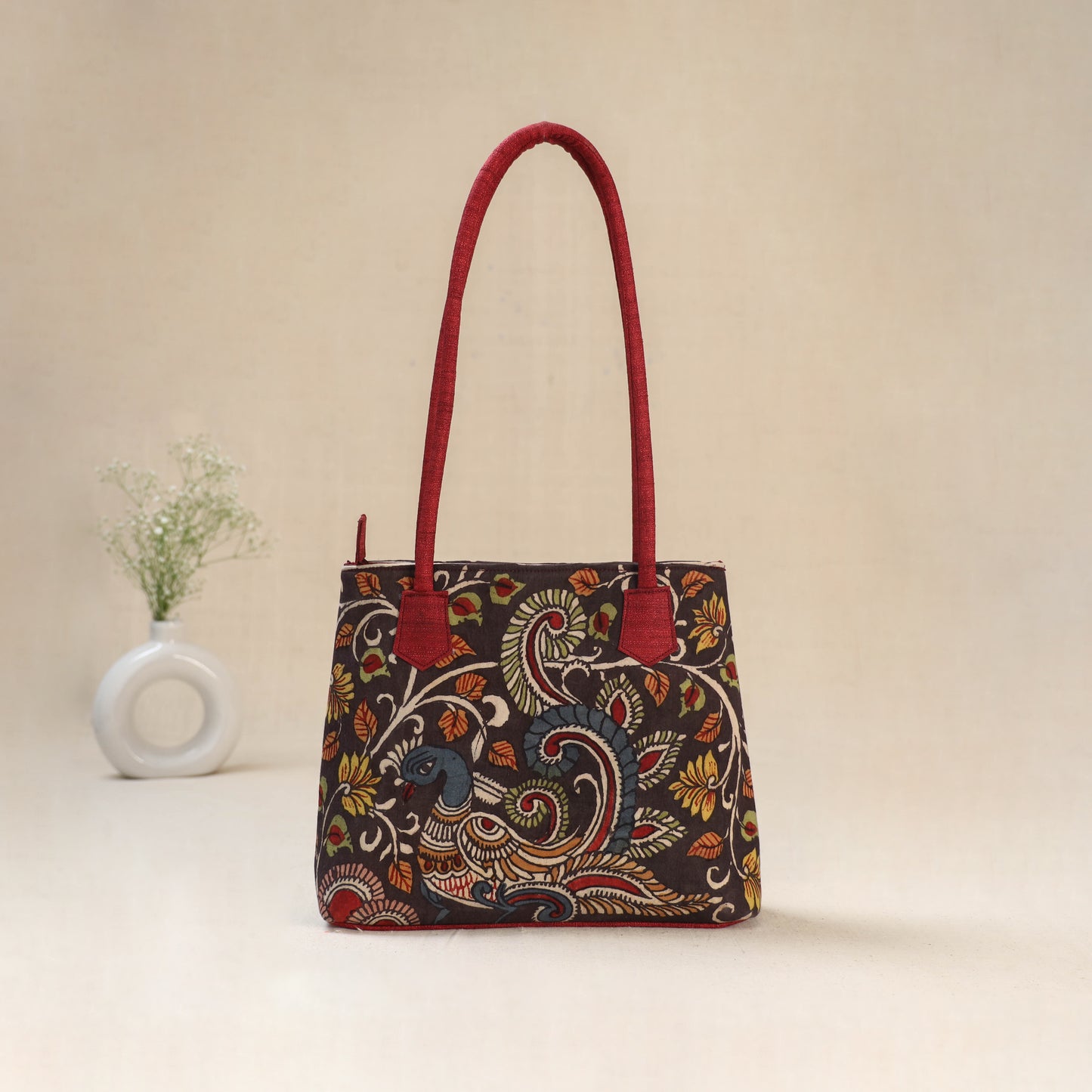 Multicolor - Srikalahasti Kalamkari Handpainted Shoulder Bag 43