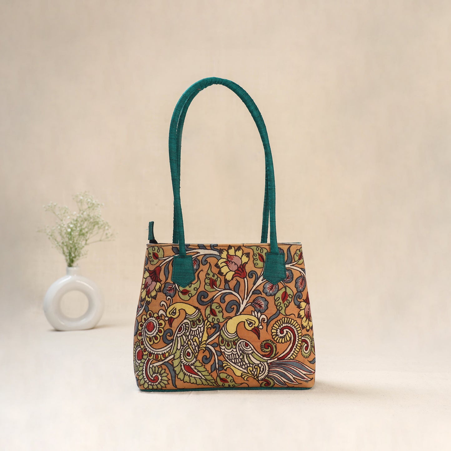 Multicolor - Srikalahasti Kalamkari Handpainted Shoulder Bag 47