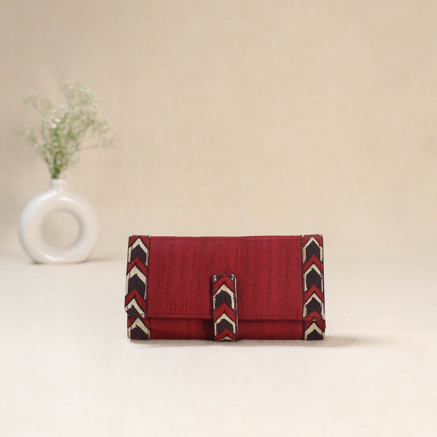 Red - Srikalahasti Kalamkari Handpainted Clutch / Wallet 69