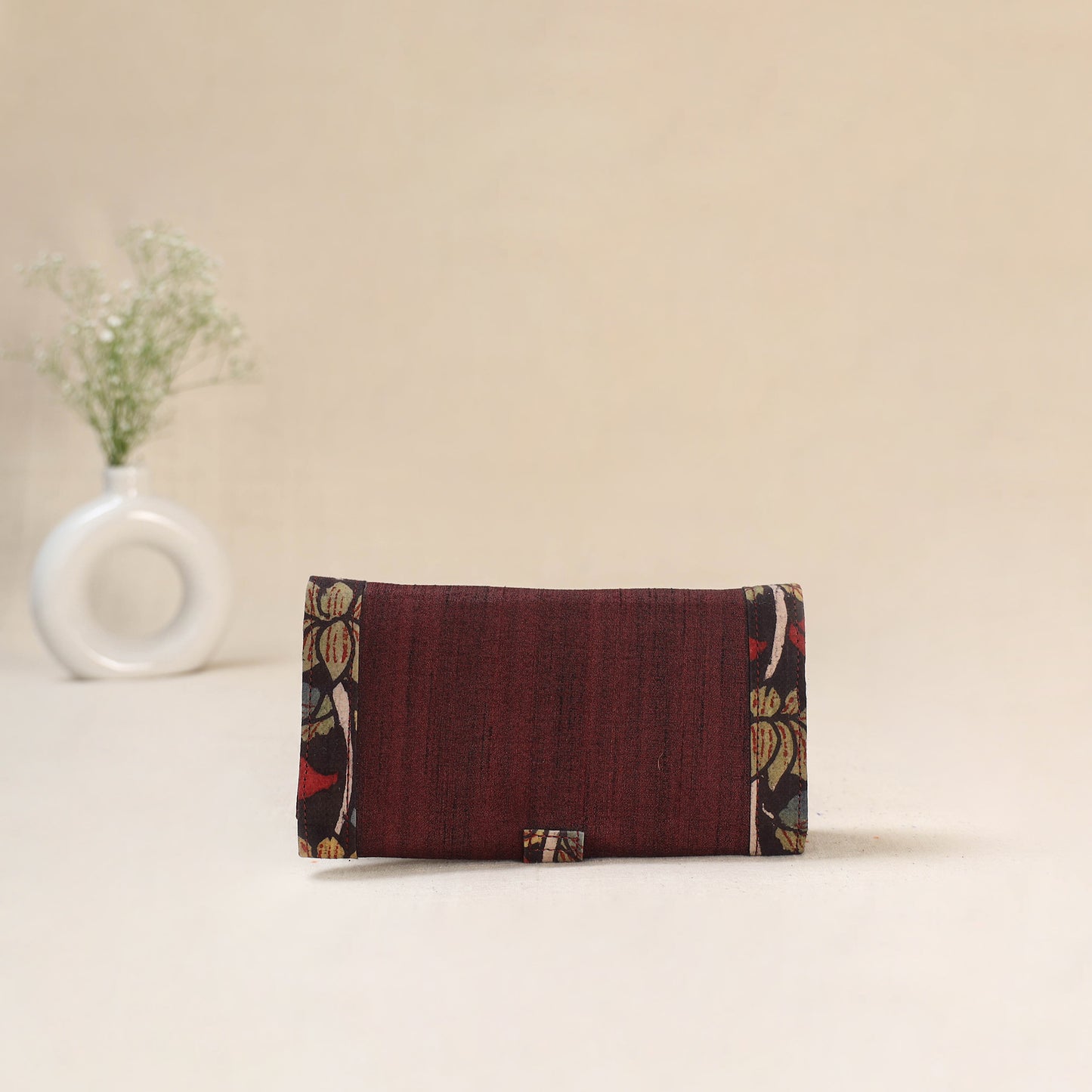 Maroon - Srikalahasti Kalamkari Handpainted Clutch / Wallet 70