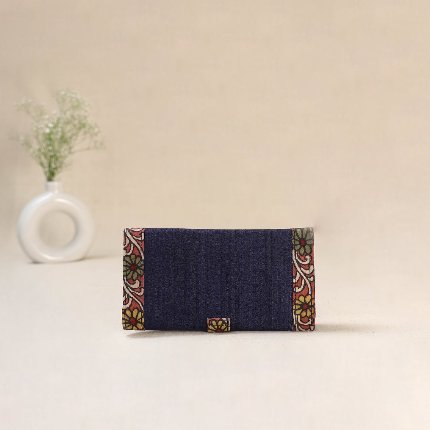 Blue - Srikalahasti Kalamkari Handpainted Clutch / Wallet 75