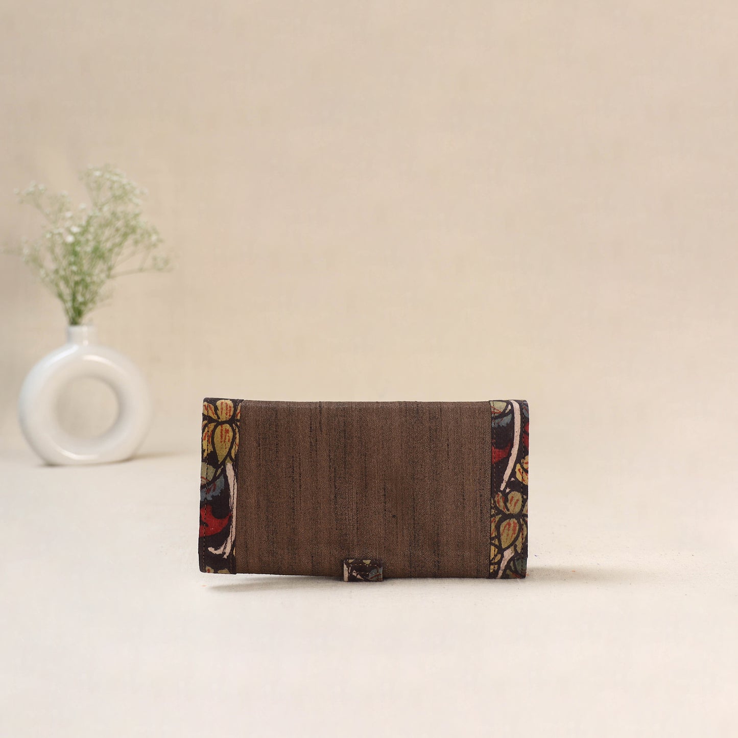 Brown - Srikalahasti Kalamkari Handpainted Clutch / Wallet 77
