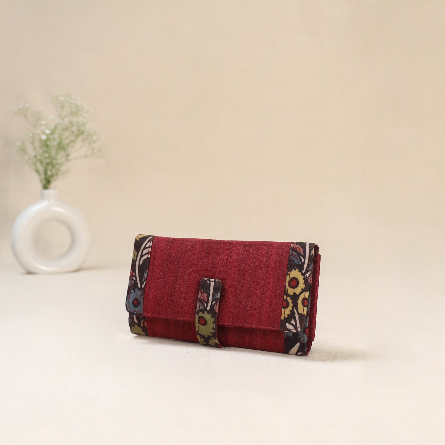 Red - Srikalahasti Kalamkari Handpainted Clutch / Wallet 80