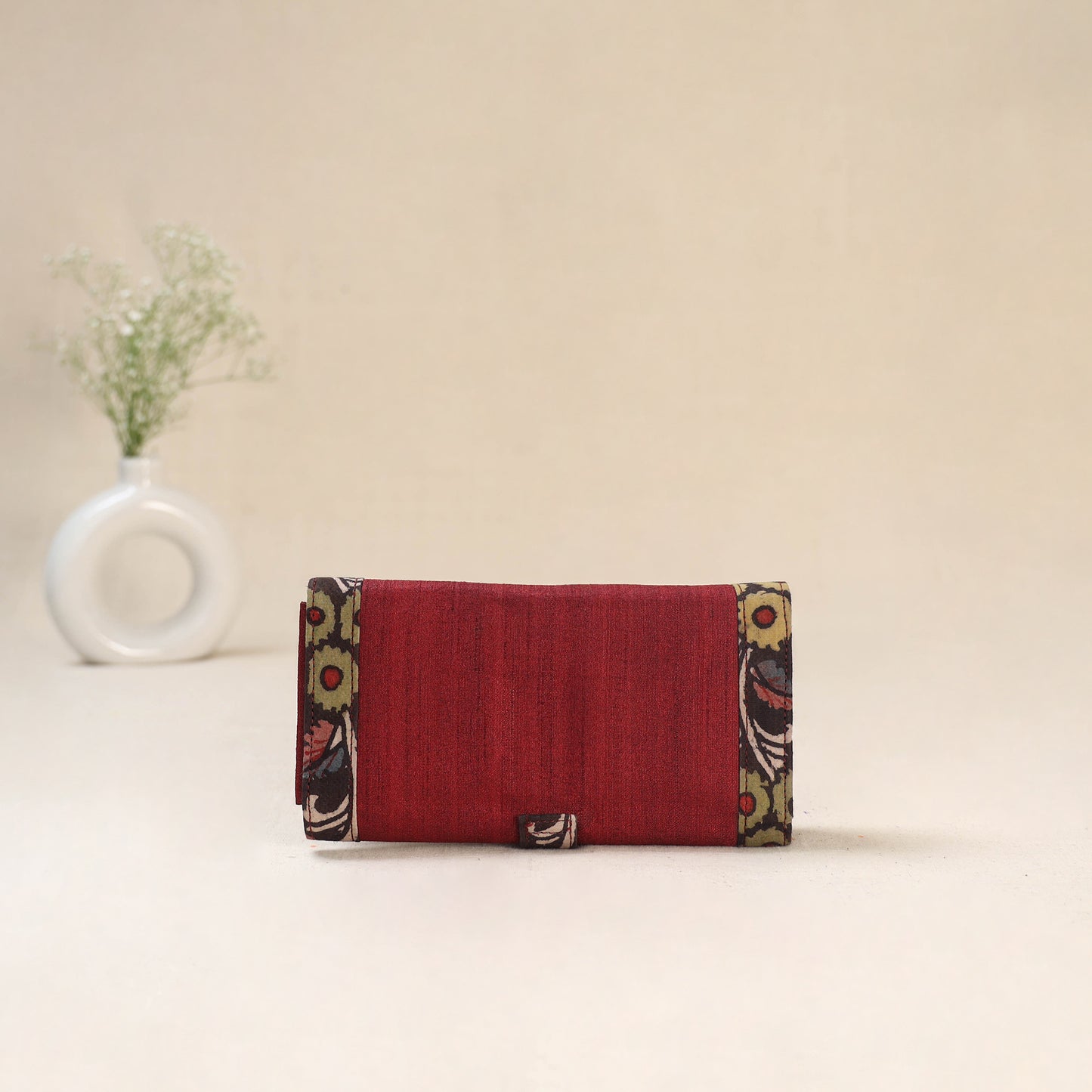 Red - Srikalahasti Kalamkari Handpainted Clutch / Wallet 80
