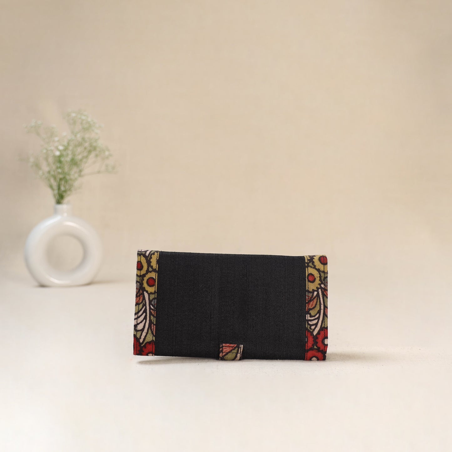 Black - Srikalahasti Kalamkari Handpainted Clutch / Wallet 83
