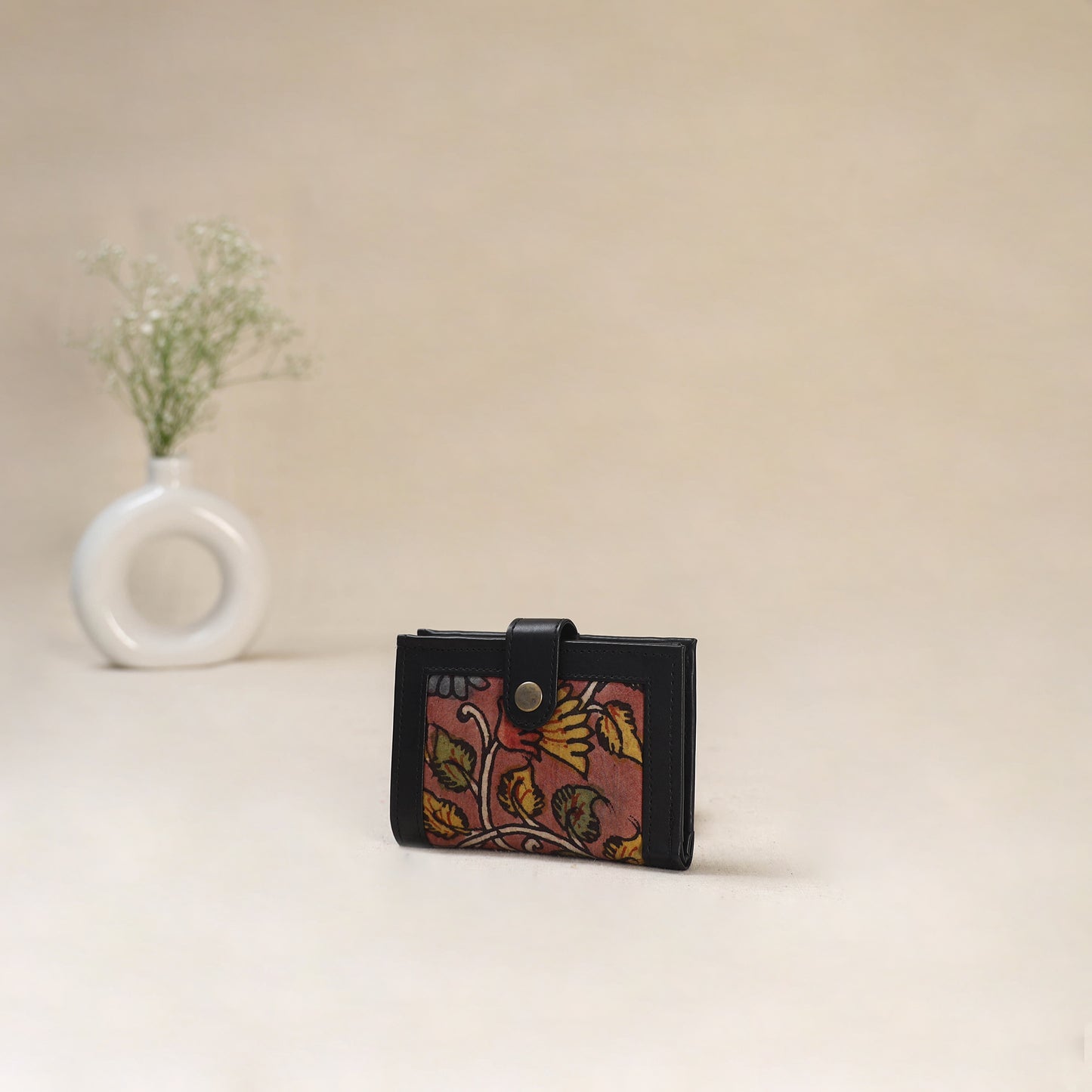 Pink - Srikalahasti Kalamkari Handpainted Wallet 94