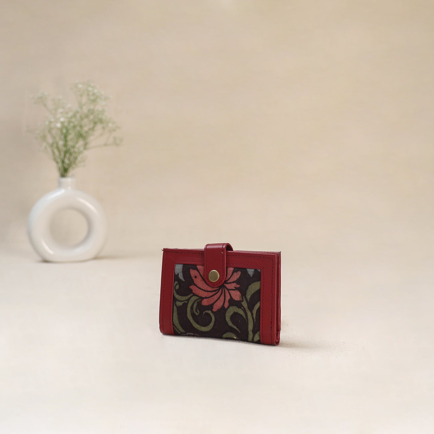 Black - Srikalahasti Kalamkari Handpainted Wallet 95