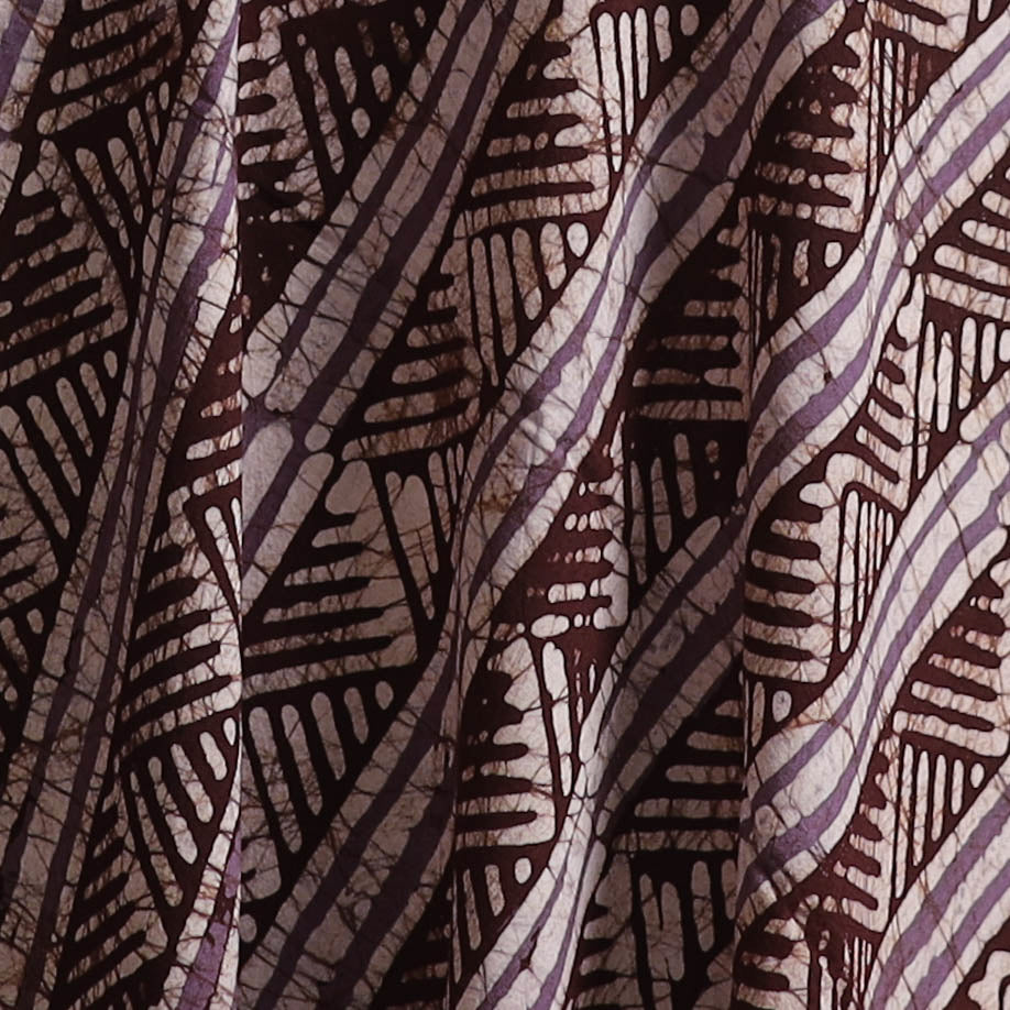 Brown - Hand Block Batik Print Cotton Fabric 01