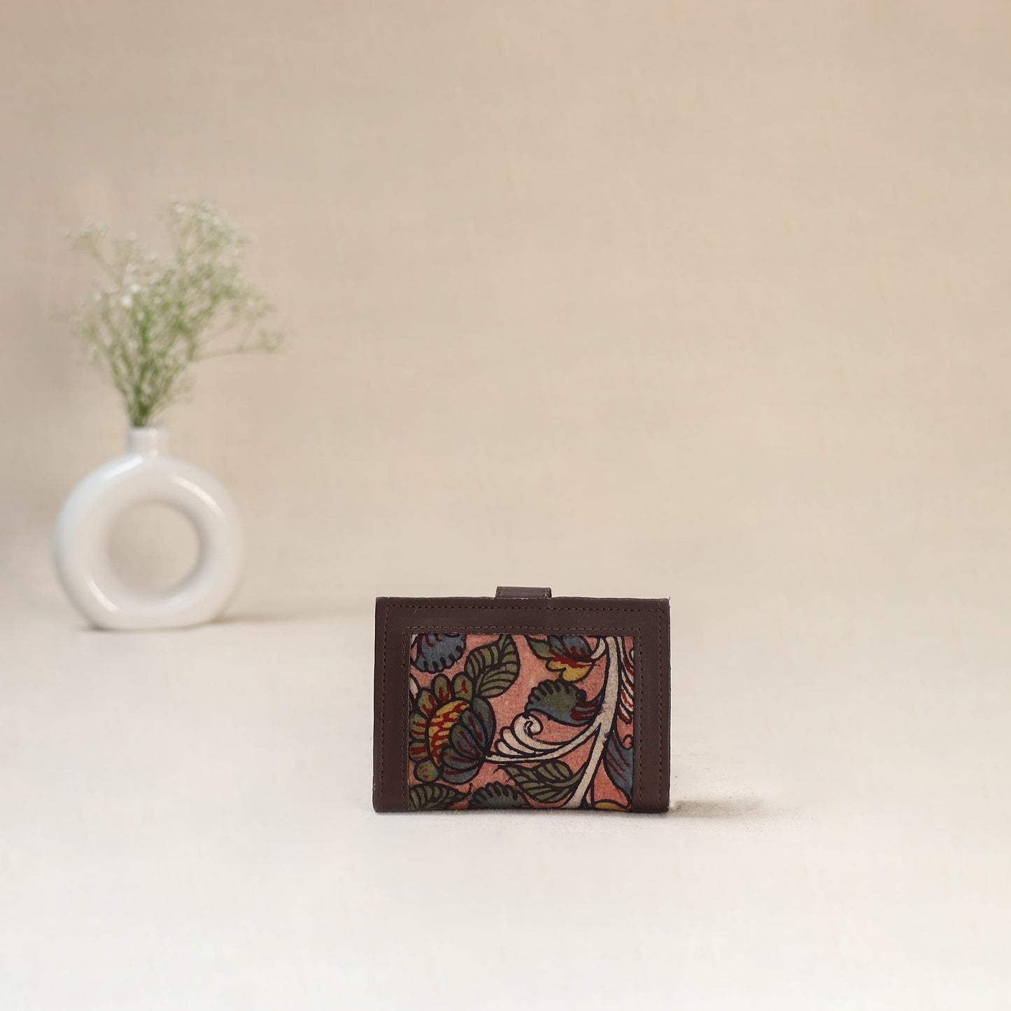 Pink - Srikalahasti Kalamkari Handpainted Wallet 112