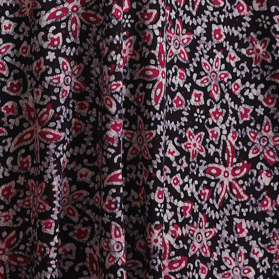 Pink - Kutch Hand Block Batik Print Cotton Fabric 01