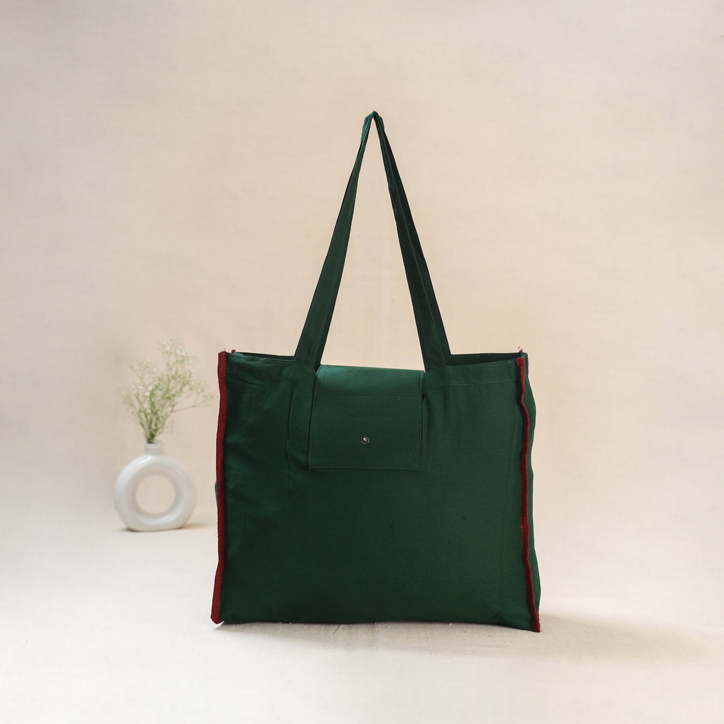 Green - Srikalahasti Handpainted Kalamkari Shoulder Bag 56
