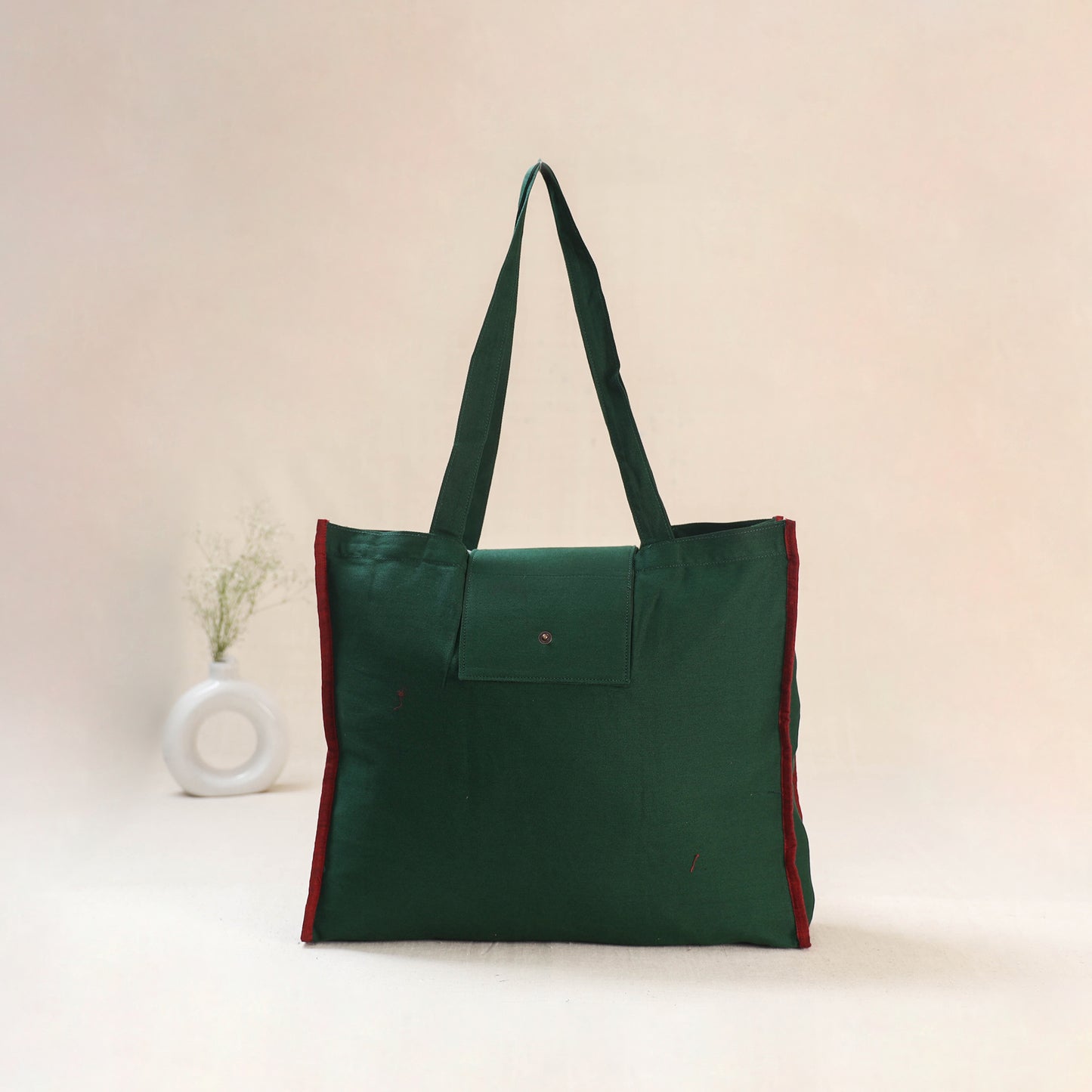 Green - Srikalahasti Handpainted Kalamkari Shoulder Bag 60