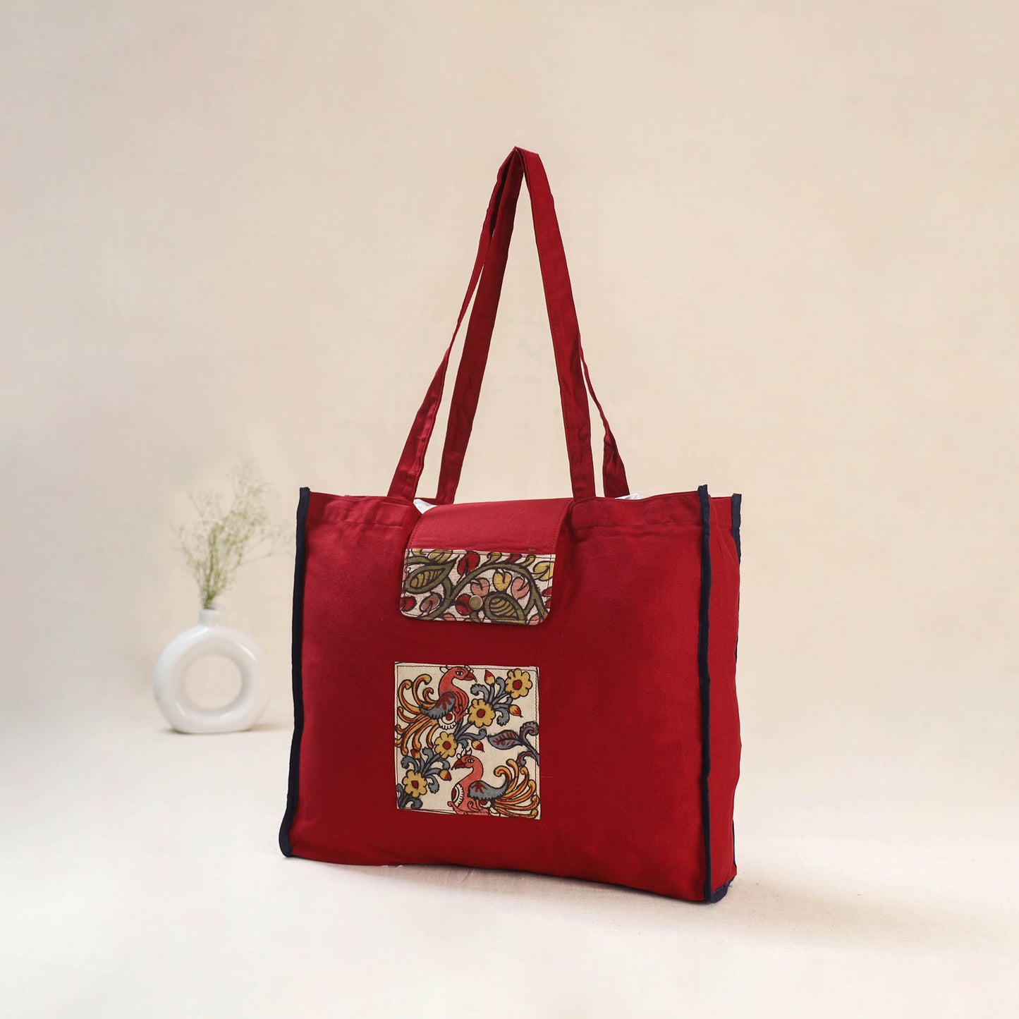 Red - Srikalahasti Handpainted Kalamkari Shoulder Bag 62