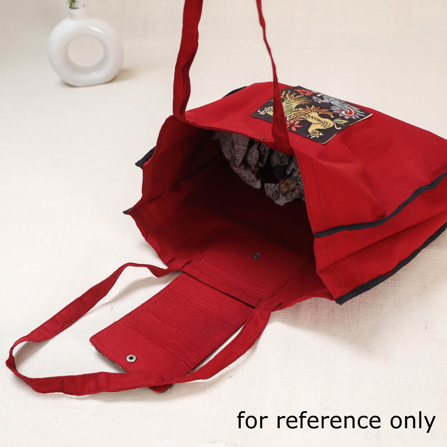 Red - Srikalahasti Handpainted Kalamkari Shoulder Bag 48