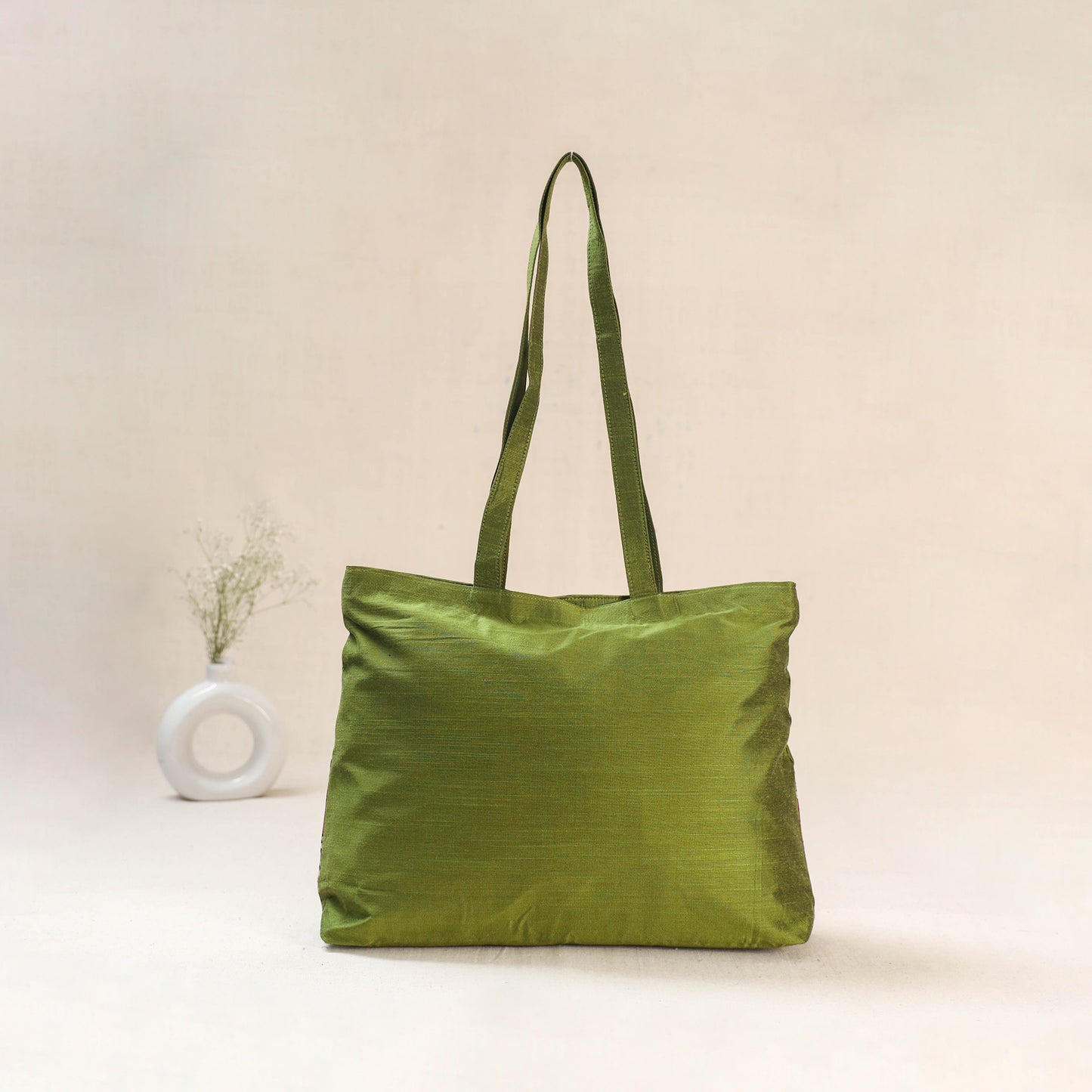 Green - Srikalahasti Kalamkari Handpainted Shoulder Bag 13