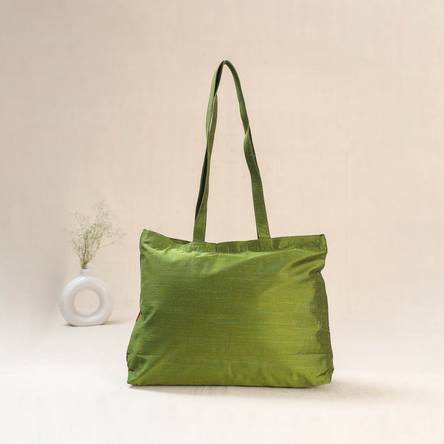 Green - Srikalahasti Kalamkari Handpainted Shoulder Bag 14