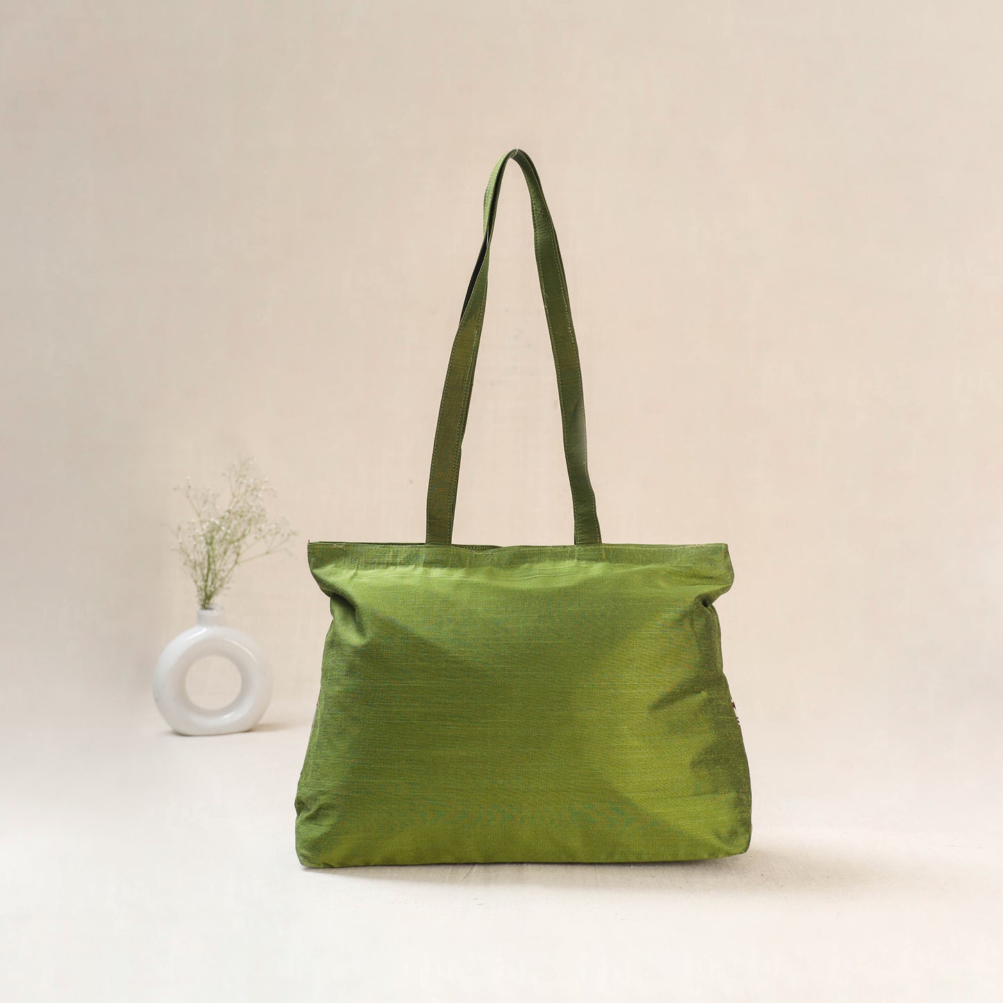 Green - Srikalahasti Kalamkari Handpainted Shoulder Bag 15