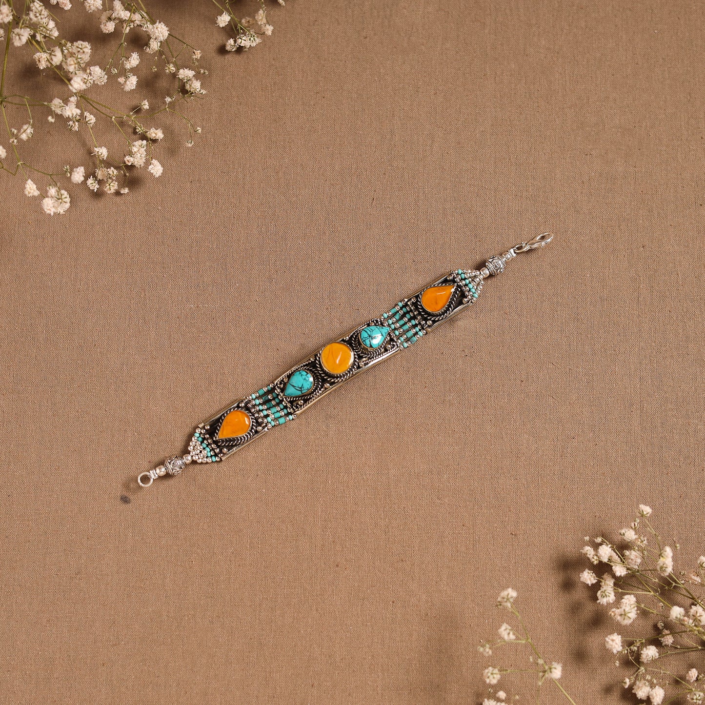 Multicolor - ethnic tribal tibetan metal bracelet