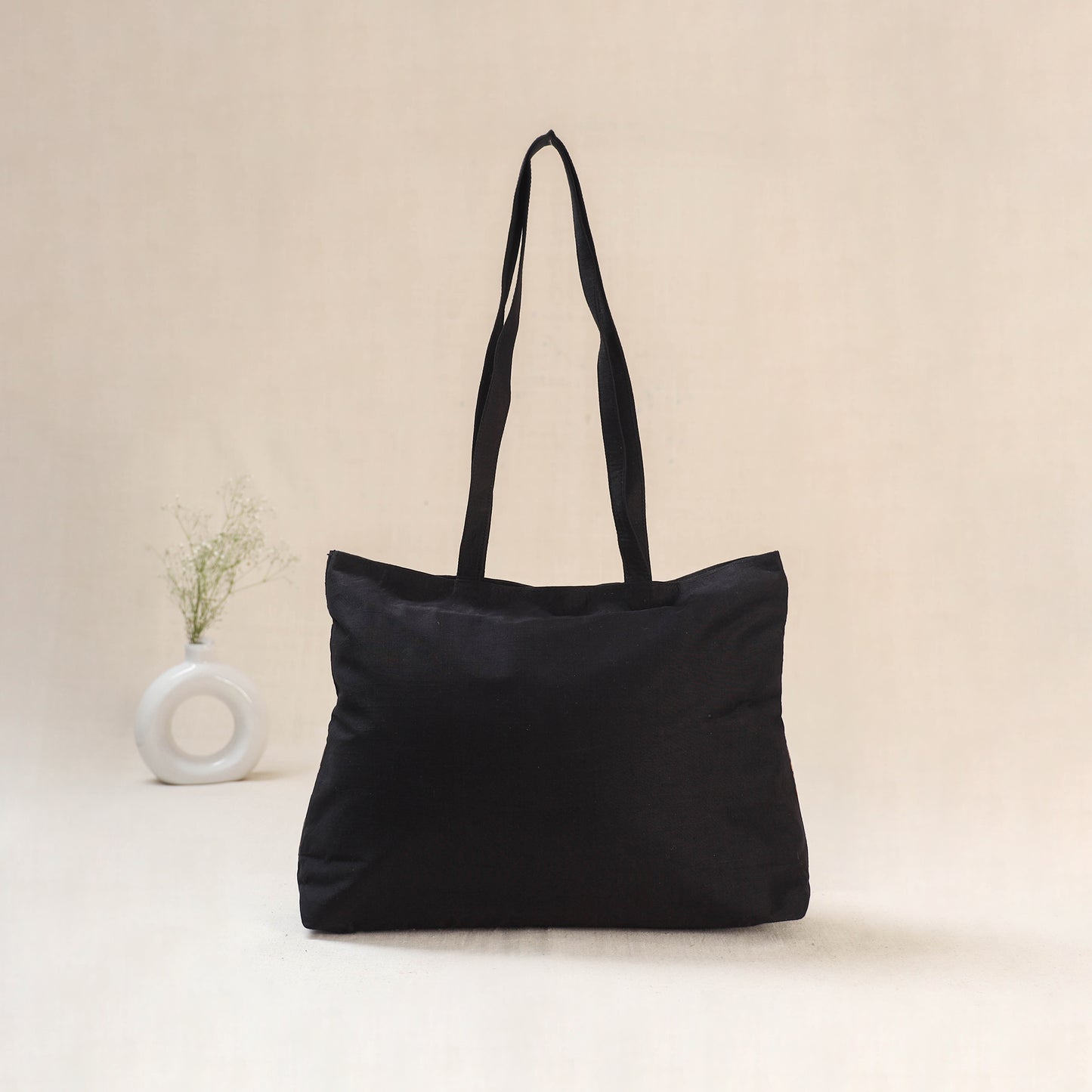 Black - Srikalahasti Kalamkari Handpainted Shoulder Bag 27