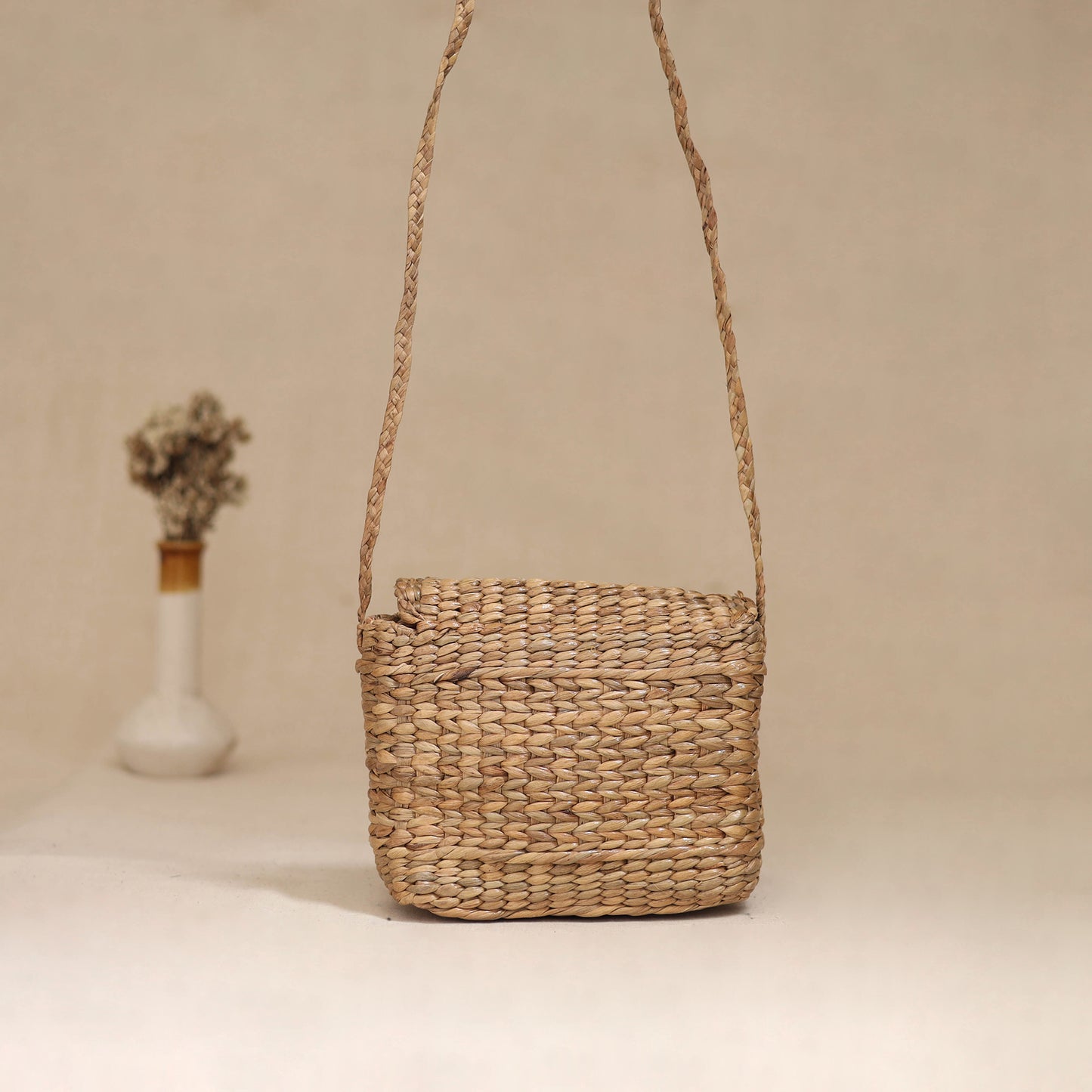 Handcrafted Natural Water Hyacinth Hand Embroidered Sling Bag 24