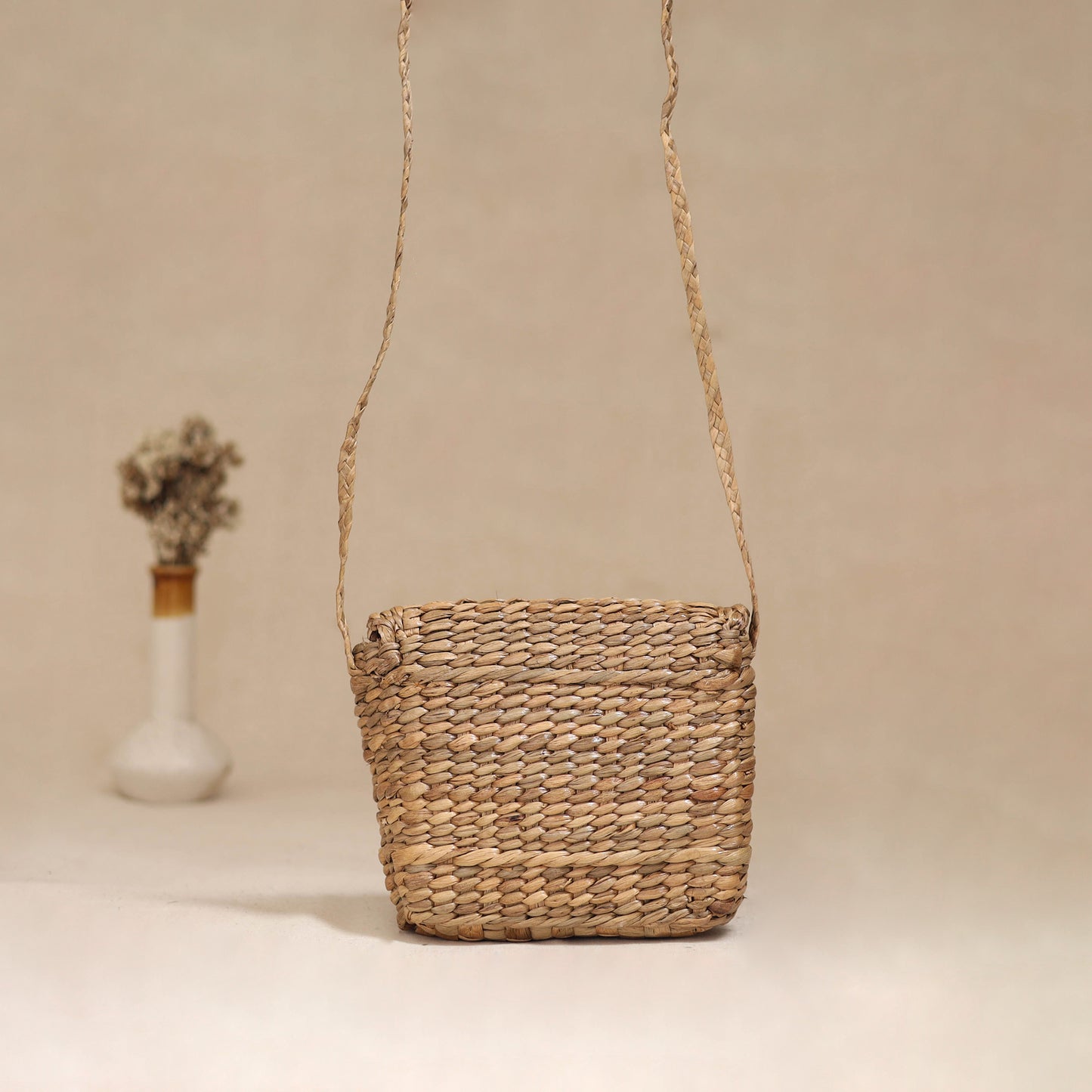 Handcrafted Natural Water Hyacinth Hand Embroidered Sling Bag 26