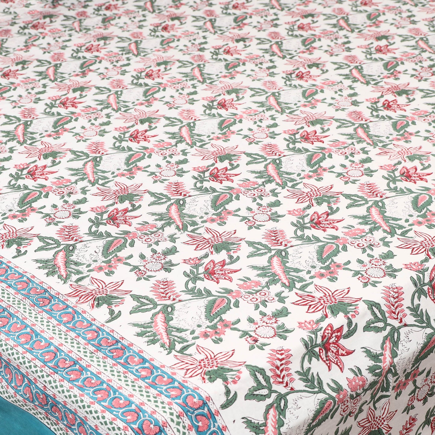 Sanganeri Hand Block Print Cotton Double Bedsheet Set (108 x 90 in) 02